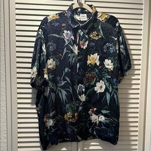 Zara Blue Casual Button Down Shirt Relaxed Fit